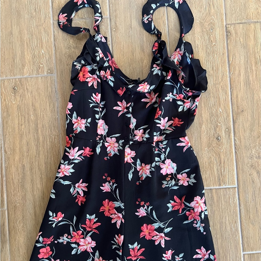 H&M Floral Black Jumpsuit